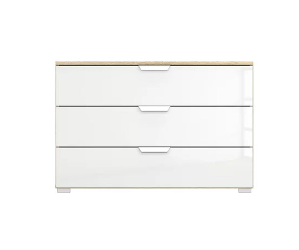 Rauch Aditio 3 Drawer Chest with Glass White Front