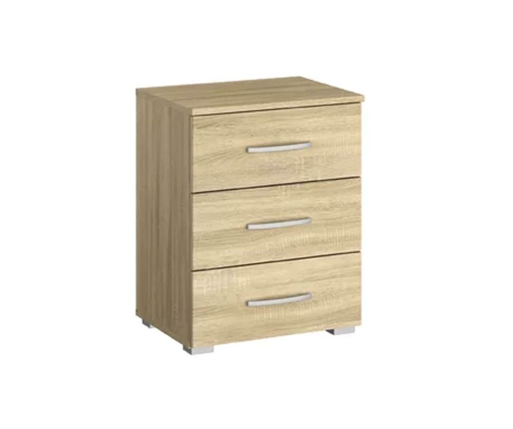 Rauch Aditio 3 Drawer Bedside Table and Sonoma Oak Front