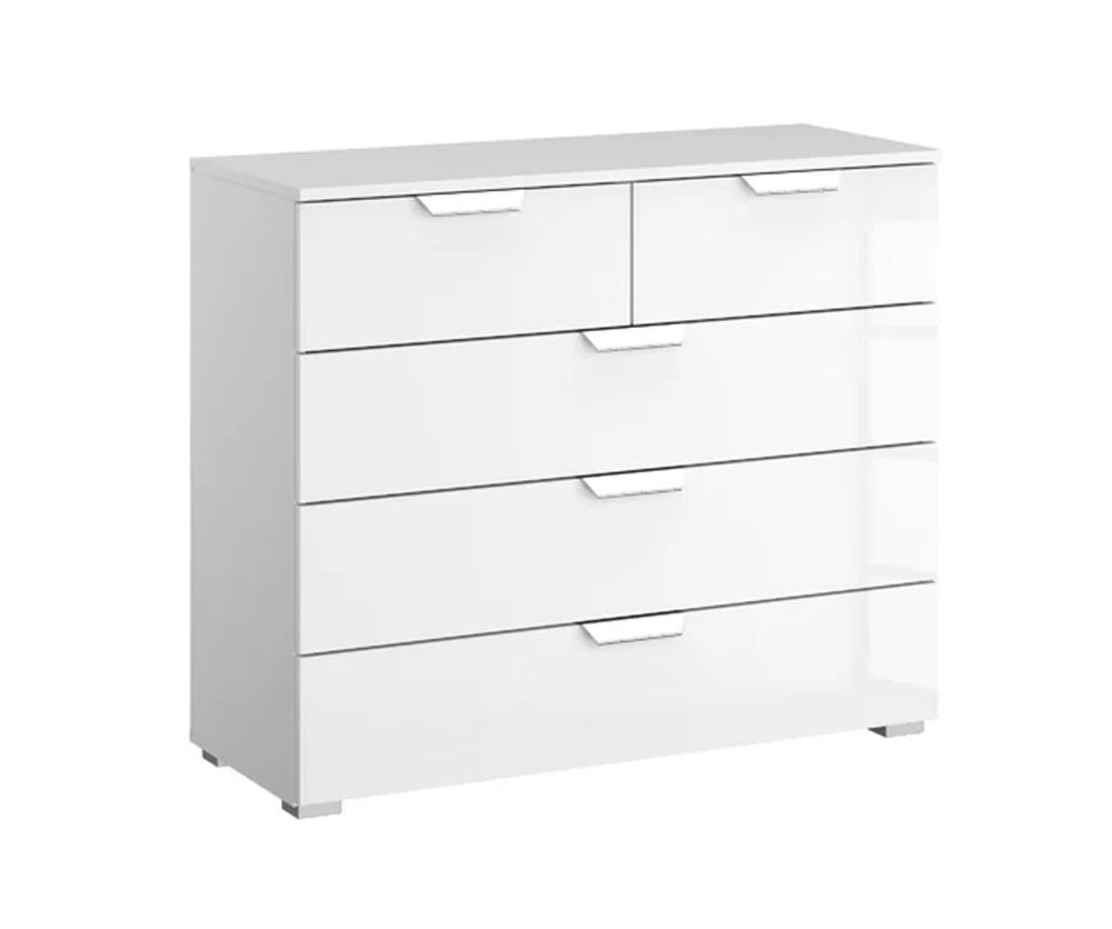 Rauch Aditio 5 Drawer Chest with High Polish White Front