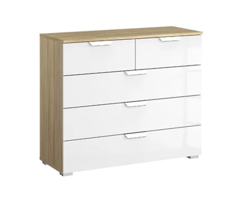 Rauch Aditio 5 Drawer Chest with High Polish White Front
