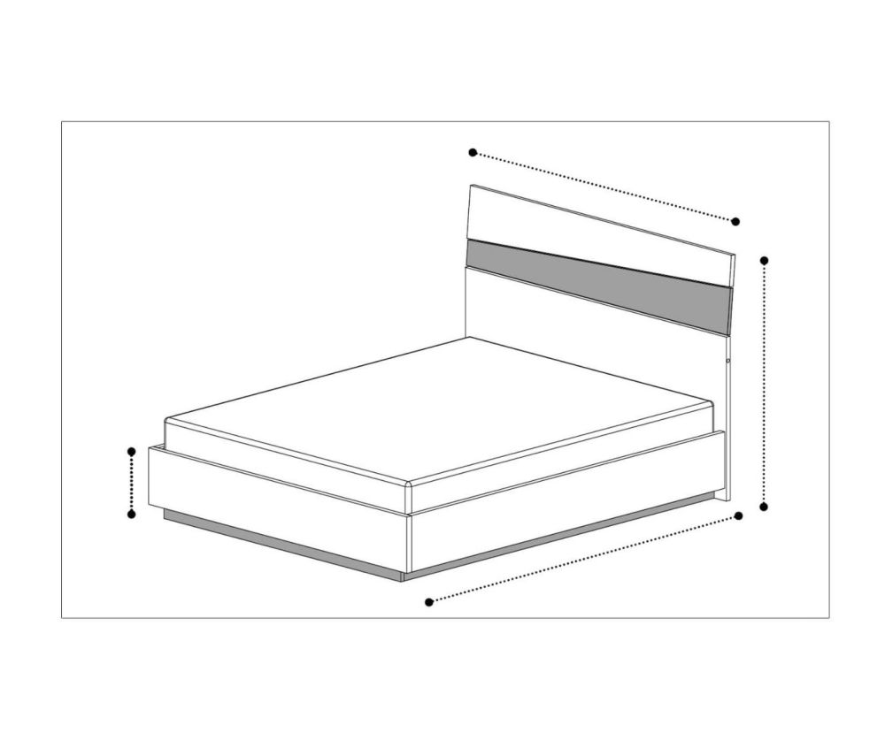 Camel Group Alba White and Carrara Marble Finish Bed Frame 
