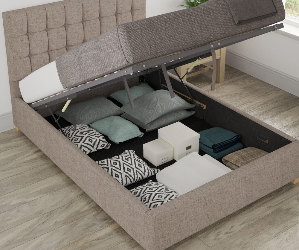Aspire Aldgate Yorkshire Knit Mineral Fabric Ottoman Bed