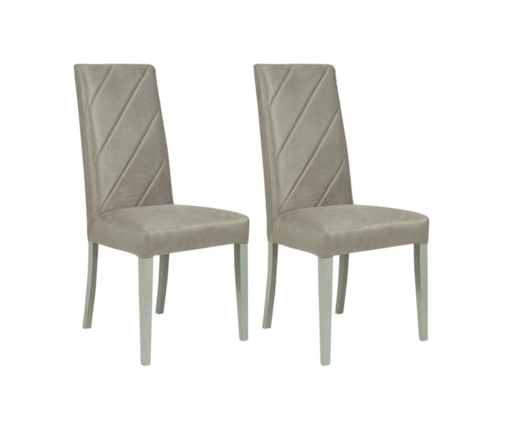 H2O Design Alexa Light Grey Italian Dining Chair in Pair