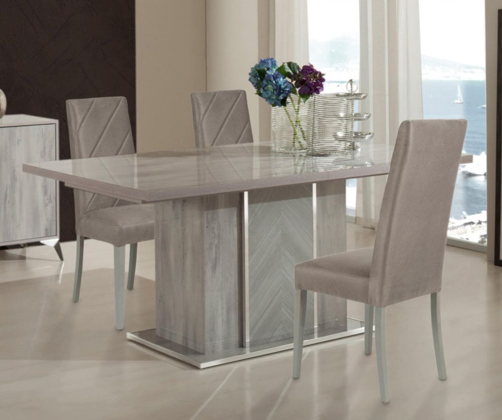 H2O Design Alexa Light Grey Italian Rectangular Dining Table Only