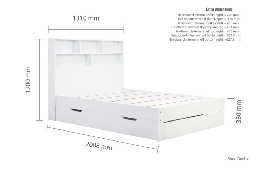 Birlea Furniture Alfie White Storage Bed Frame
