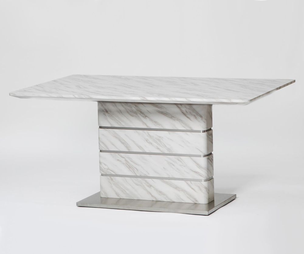 Furniture Link Allure White Marble Dining Table Only
