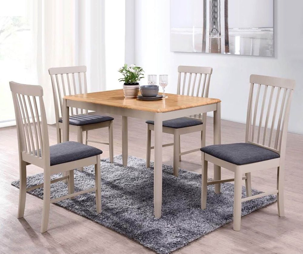 Annaghmore Altona Oak and Stone Grey Dining Table with 4 Chairs