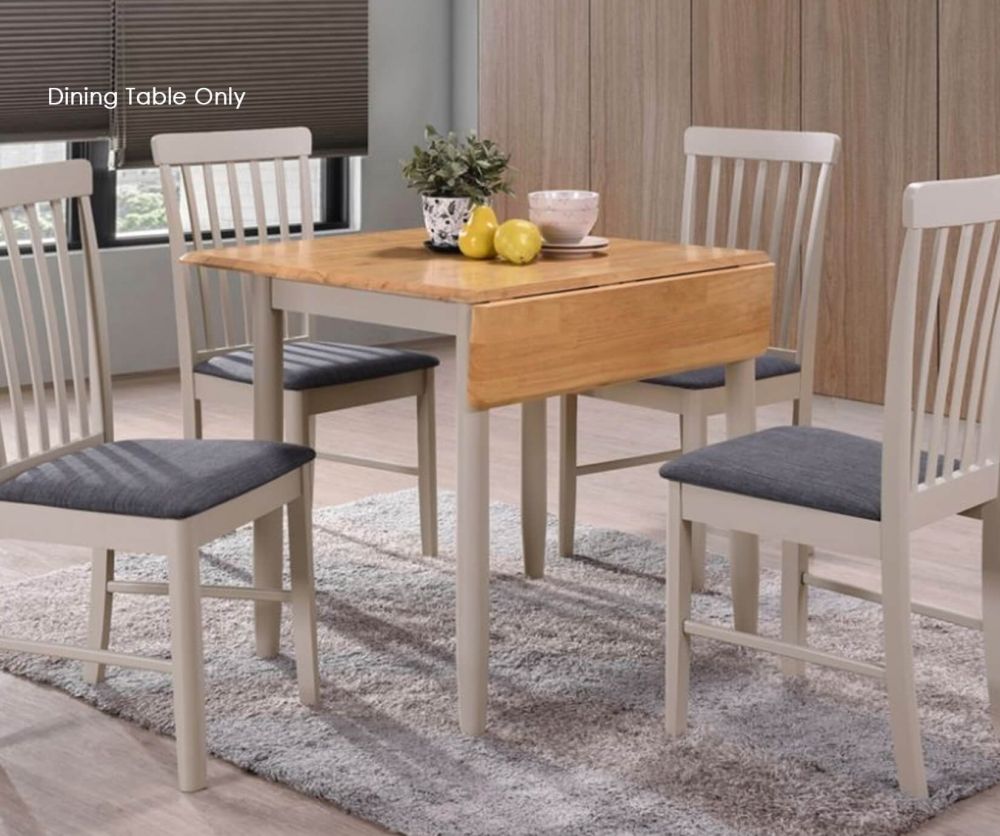 Annaghmore Altona Oak and Stone Grey Square Drop Leaf Dining Table only
