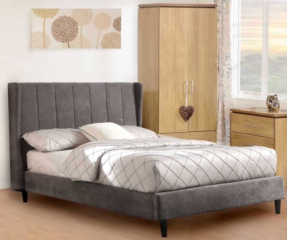 Seconique Amelia Dark Grey Fabric Bed Frame