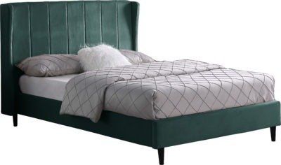 Seconique Furniture Amelia Green Velvet Fabric Bed Frame