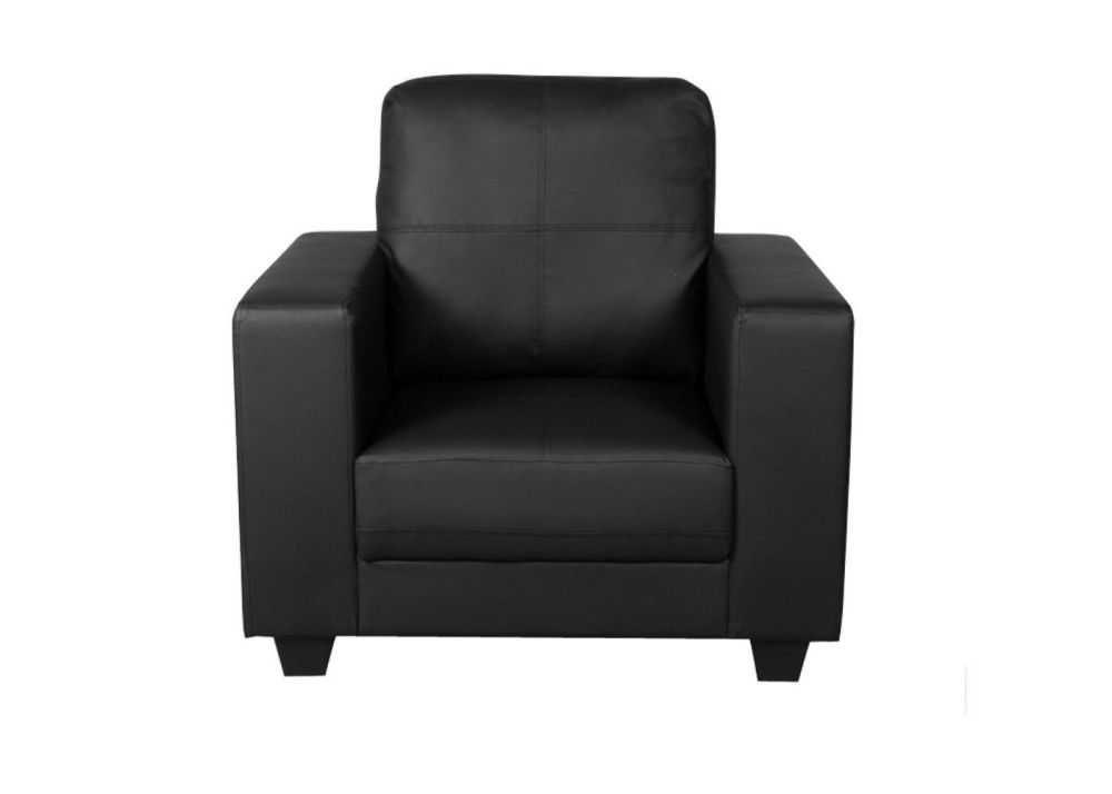 Annaghmore Queensbury Black Faux Leather Armchair