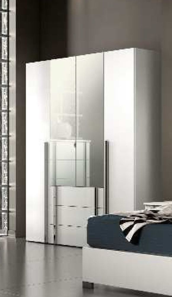 Tuttomobili Antonella White Italian Bedroom Set with 4 Door Combi Wardrobe