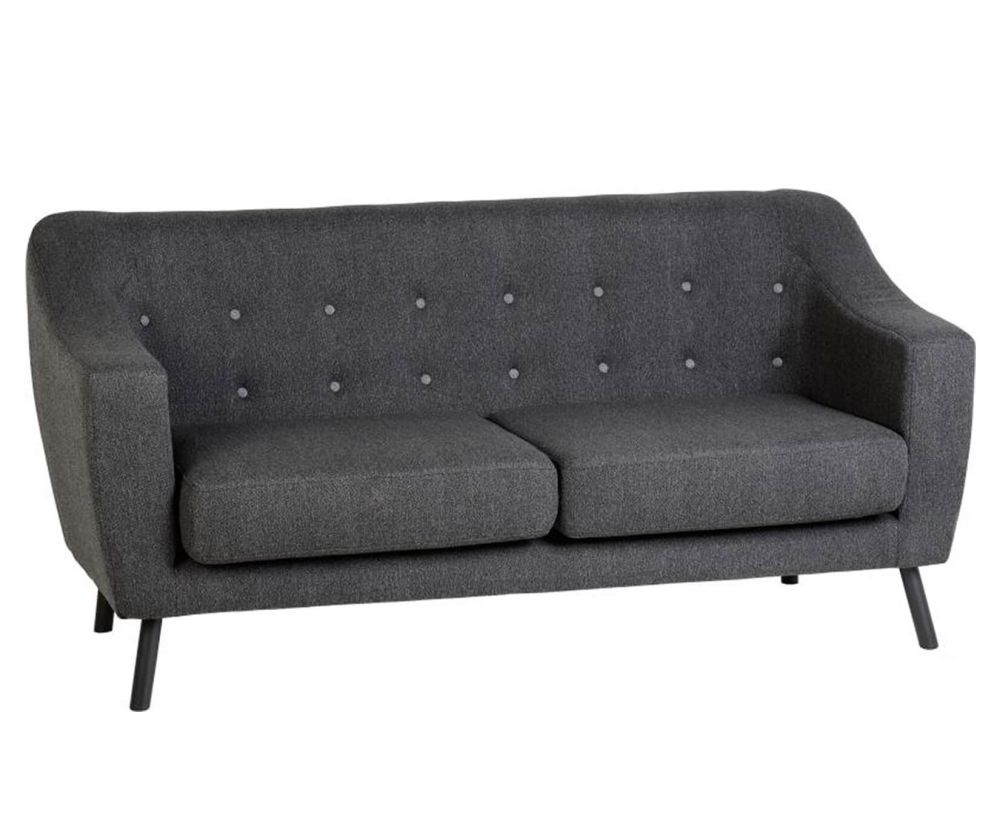 Seconique Ashley Dark Grey Fabric 3 Seater Sofa
