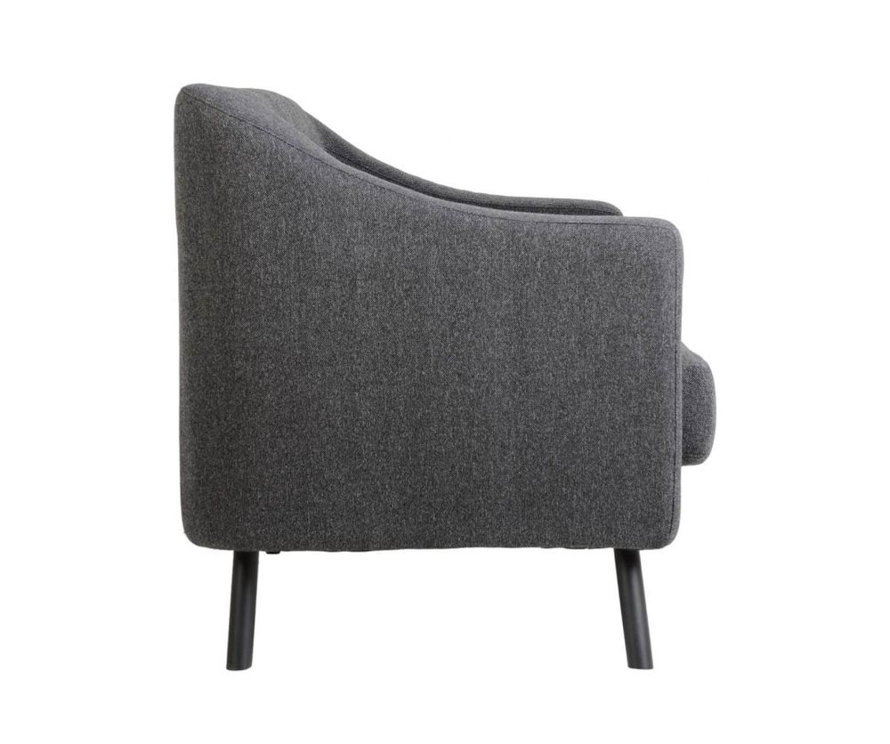 Seconique Ashley Dark Grey Fabric 3 Seater Sofa