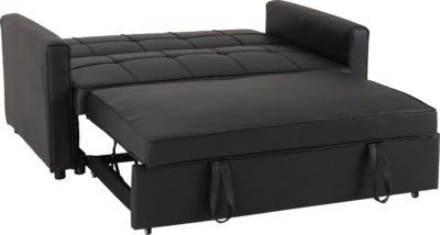 Seconique Furniture Astoria Black Faux Leather Sofa Bed
