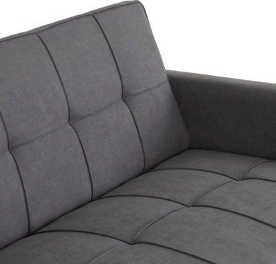 Seconique Furniture Astoria Dark Grey Faux Leather Sofa Bed