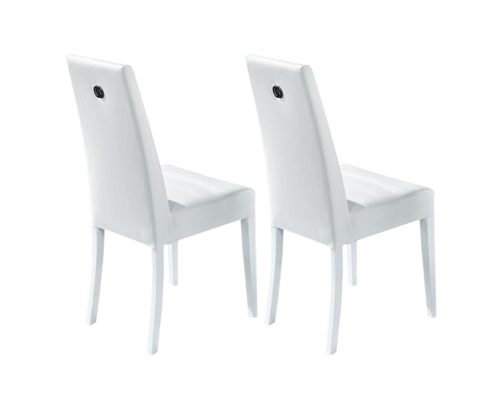 H2O Design Athen White Italian Dining Chair in Pair