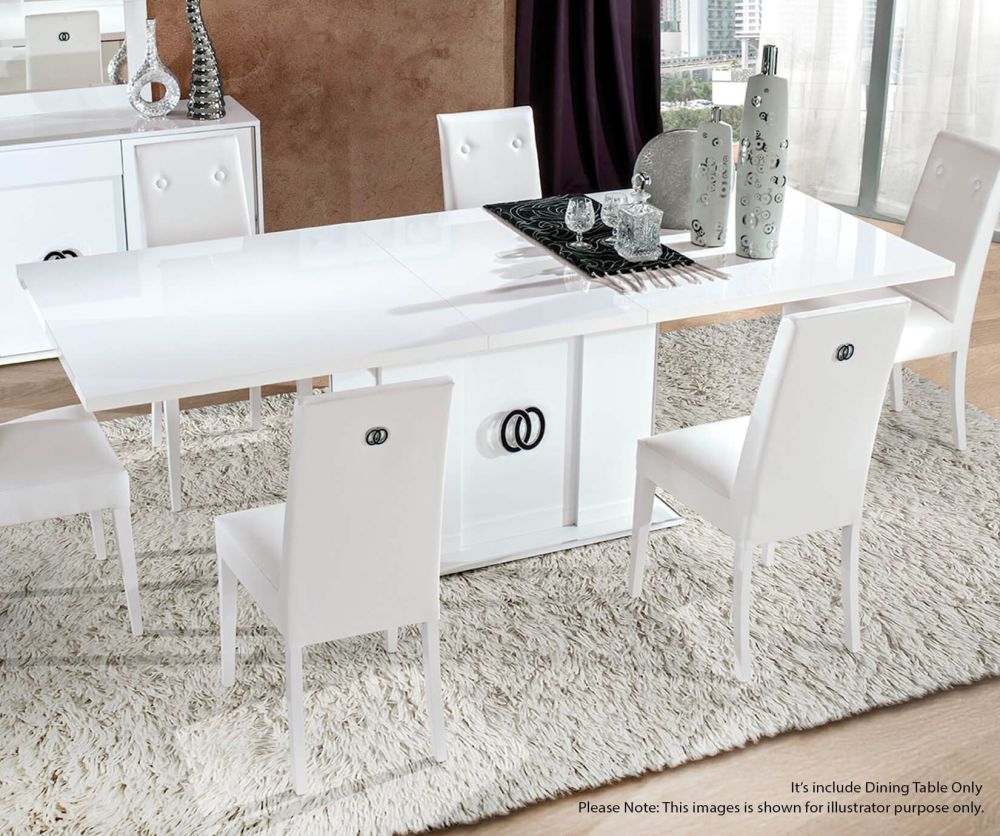 H2O Design Athen White Italian Extending Dining Table Only