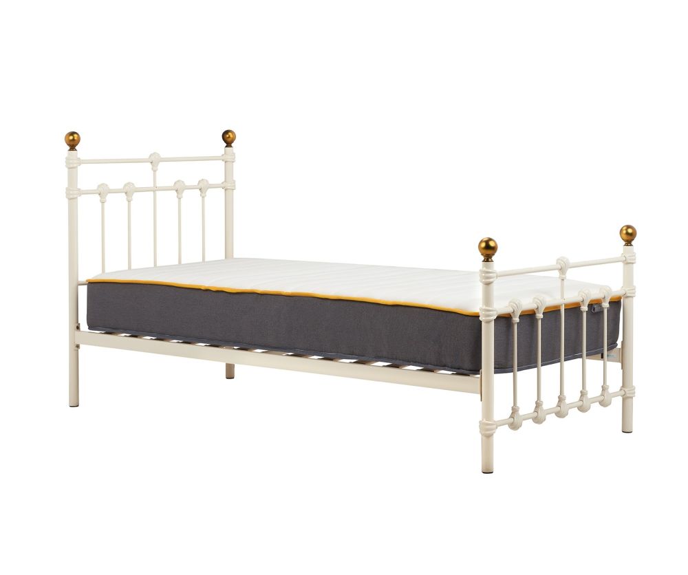 Birlea Furniture Atlas Cream Finish Metal Bed Frame