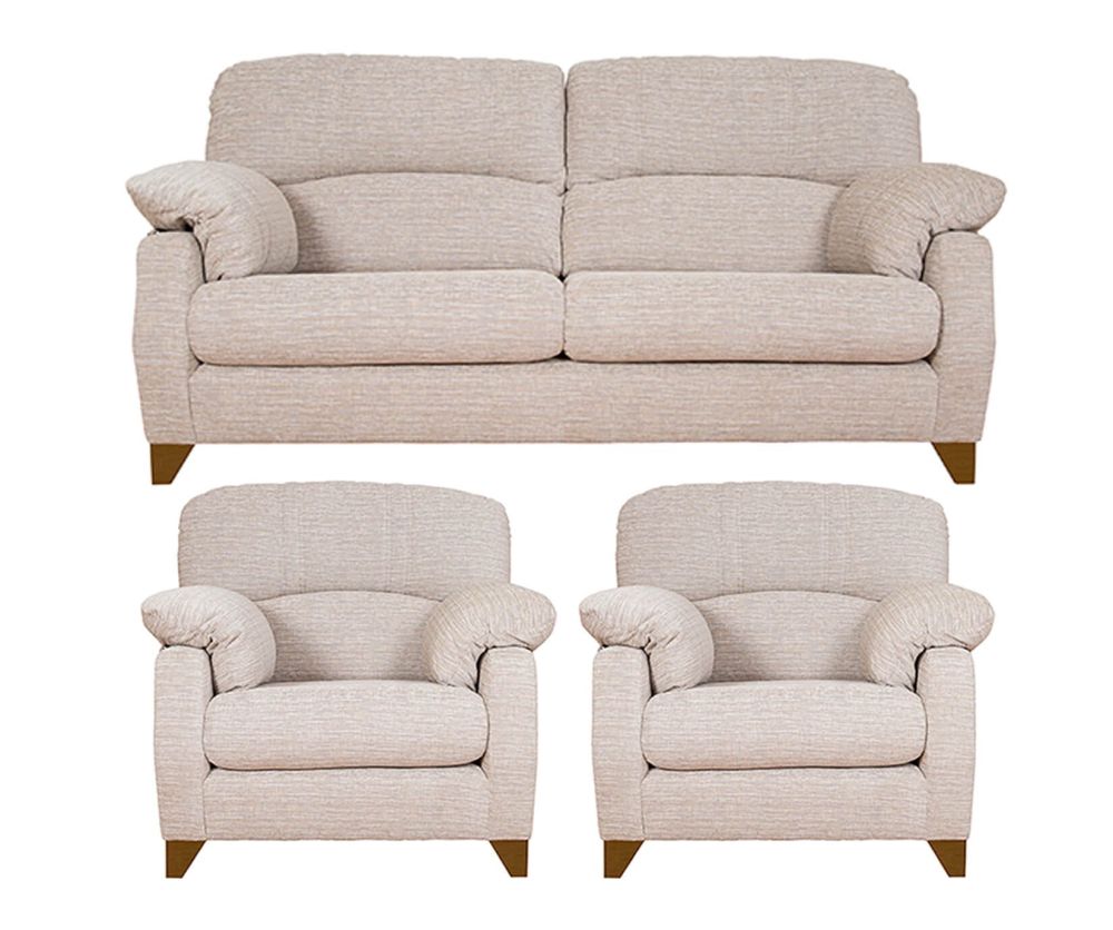 Buoyant Upholstery Austin Fabric 3+1+1 Sofa Set