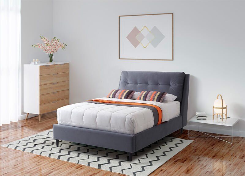 Furniture Link Ava Grey Fabric Bed Frame