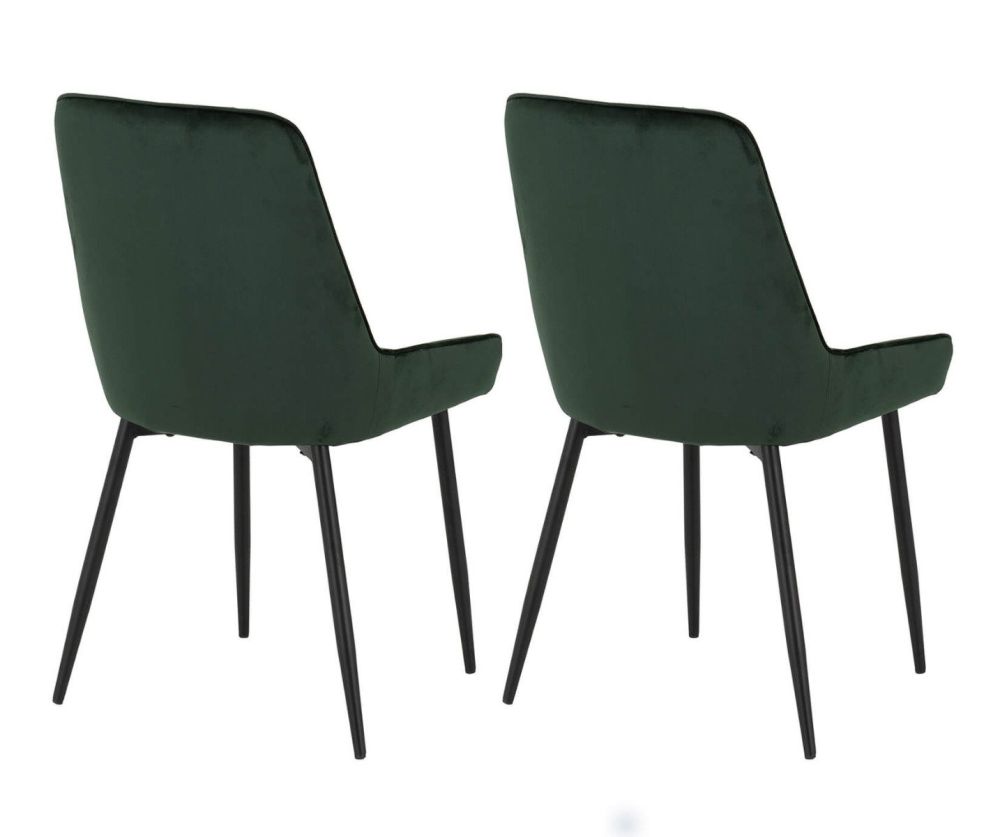 Seconique Furniture Avery Emerald Green Velvet Chair in Pair