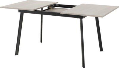 Seconique Furniture Avery Concrete and Grey Oak Extending Dining Table with Black Metal Leg