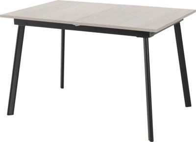 Seconique Furniture Avery Concrete and Grey Oak Extending Dining Table with Black Metal Leg