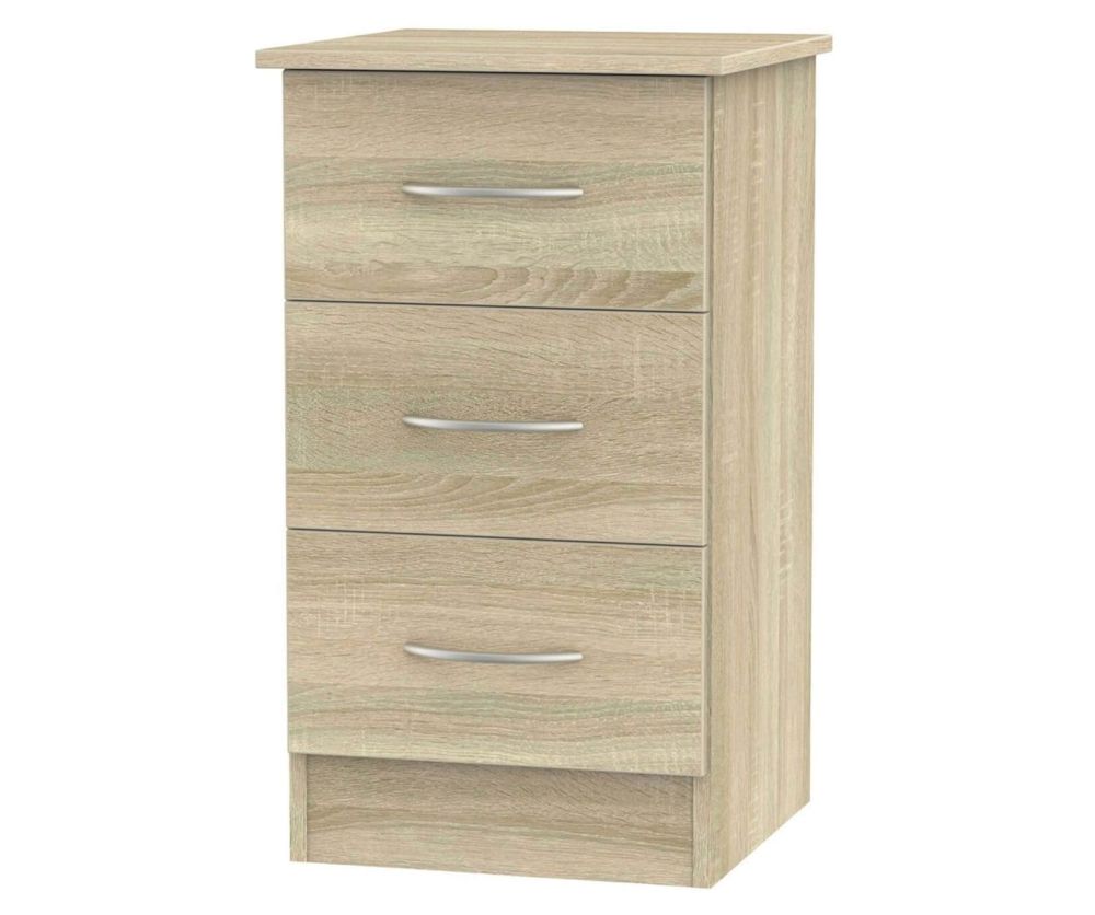 Welcome Furniture Avon Bardolino Bedside Cabinet - 3 Drawer Locker