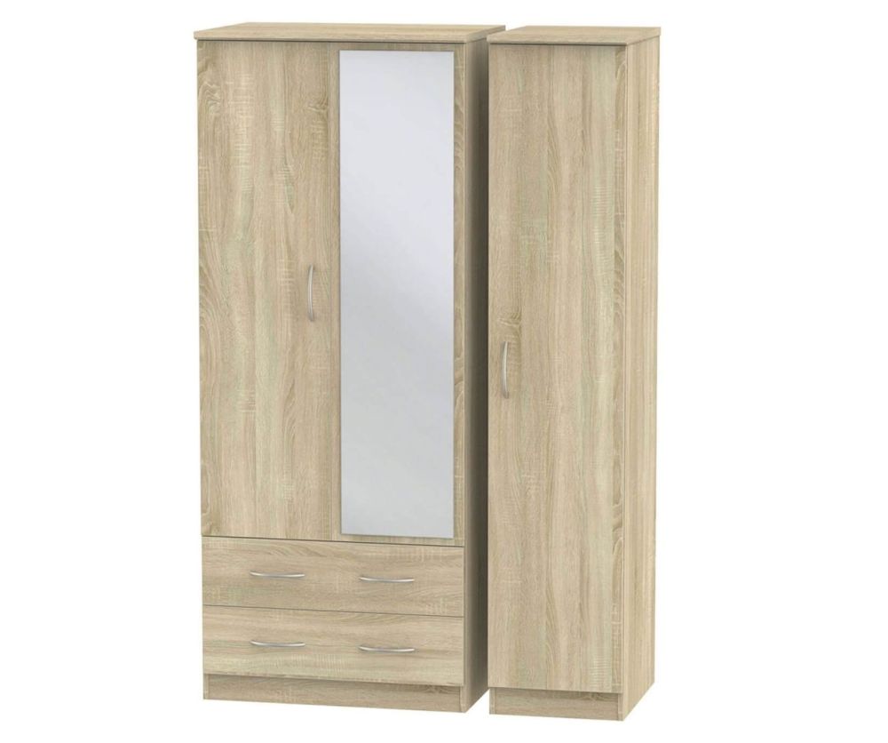 Welcome Furniture Avon Bardolino Triple Wardrobe - 2 Drawer with Mirror