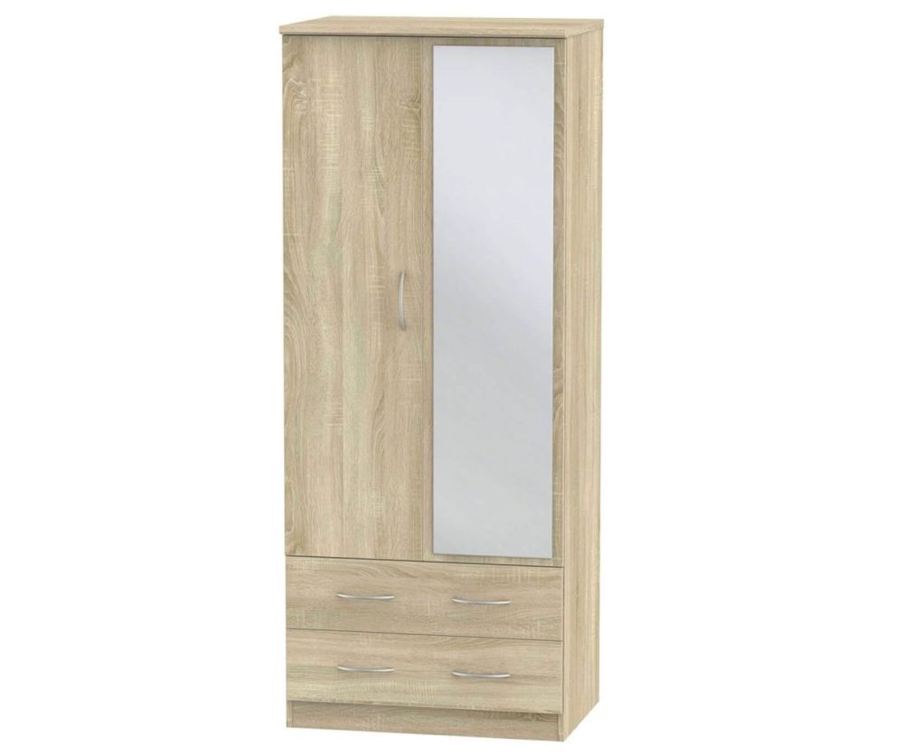 Welcome Furniture Avon Bardolino Wardrobe - 2ft6in with 2 Drawer and Mirror