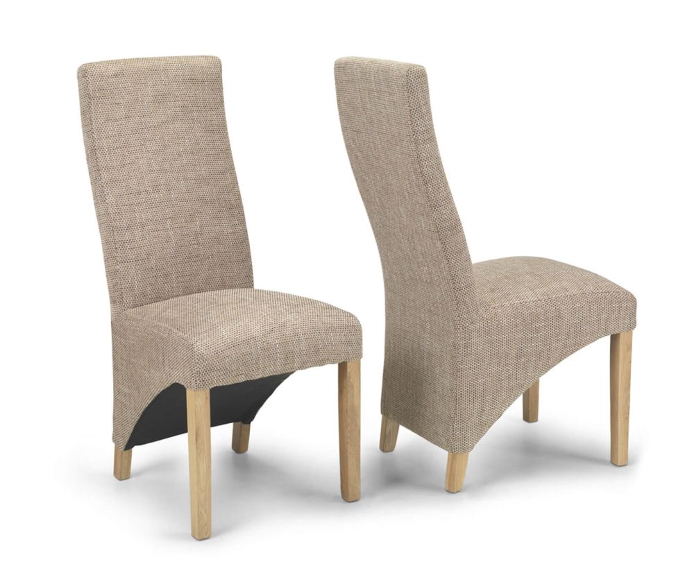 Heritance Evans Tweed Beige Fabric Chair in Pair