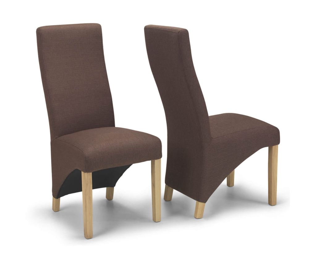 Heritance Evans Brown Polyster Fabric Chair in Pair