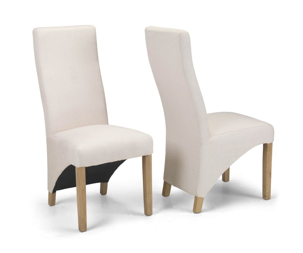 Heritance Evans Ivory Polyster Fabric Chair in Pair