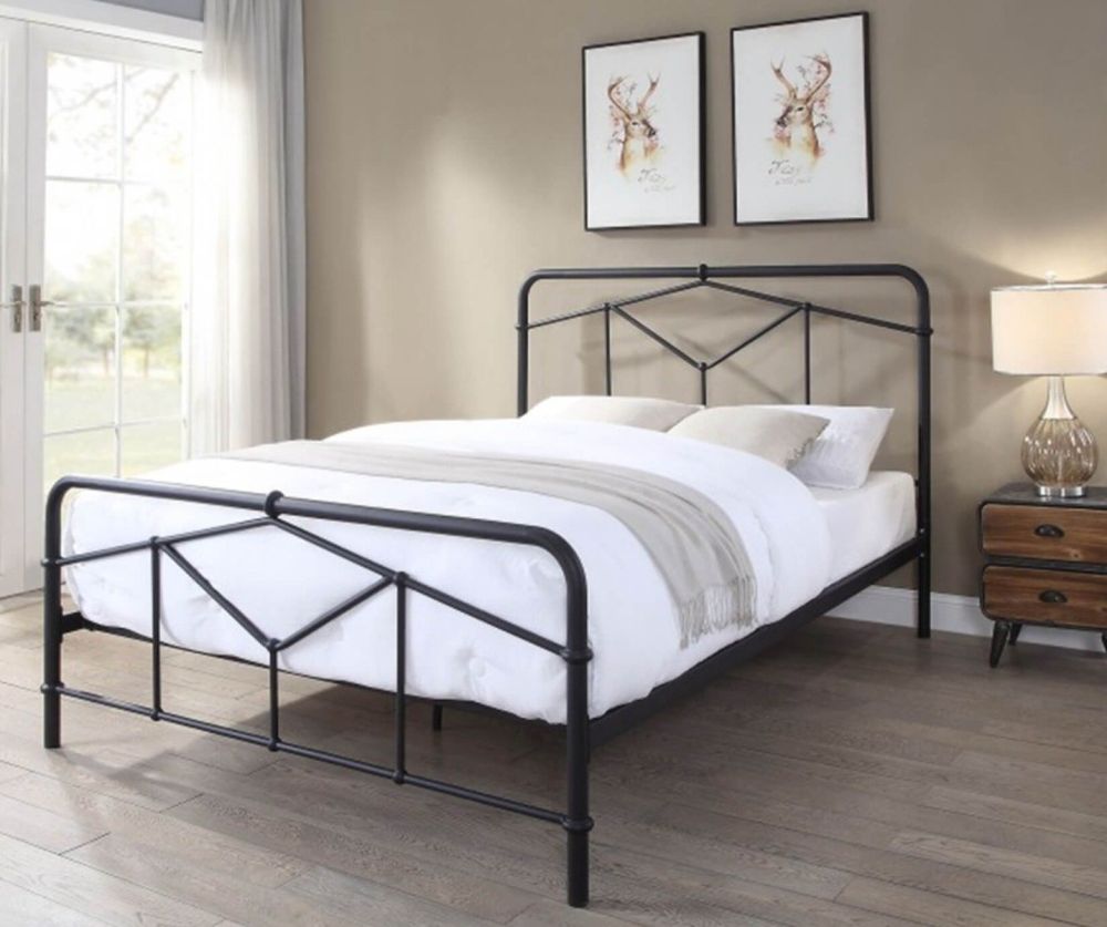 Flintshire Furniture Axton Sand Blast Black Metal Bed Frame