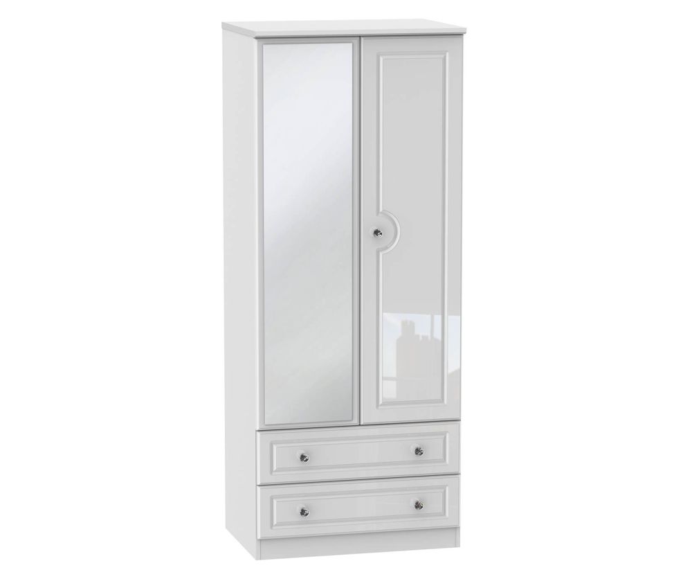 Welcome Furniture Balmoral 2ft6in 2 Drawer Mirror Wardrobe