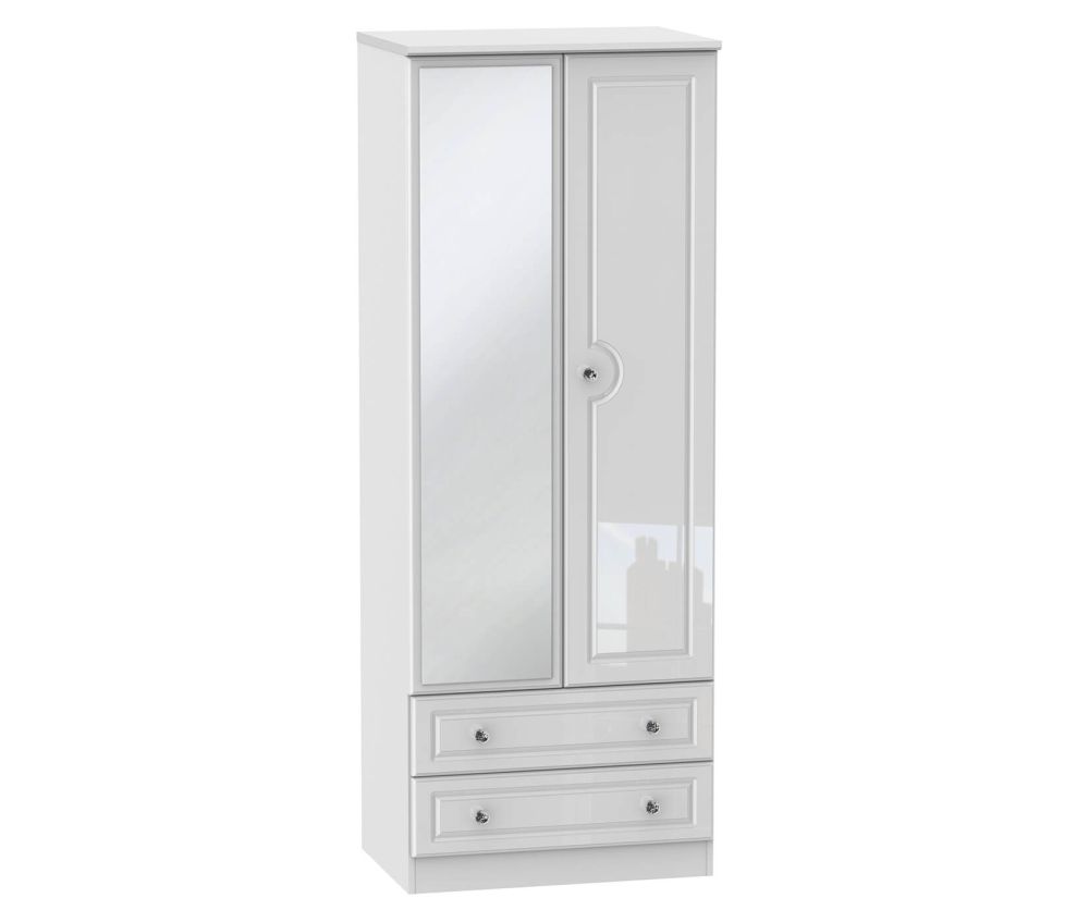 Welcome Furniture Balmoral Tall 2ft6in 2 Drawer Mirror Wardrobe