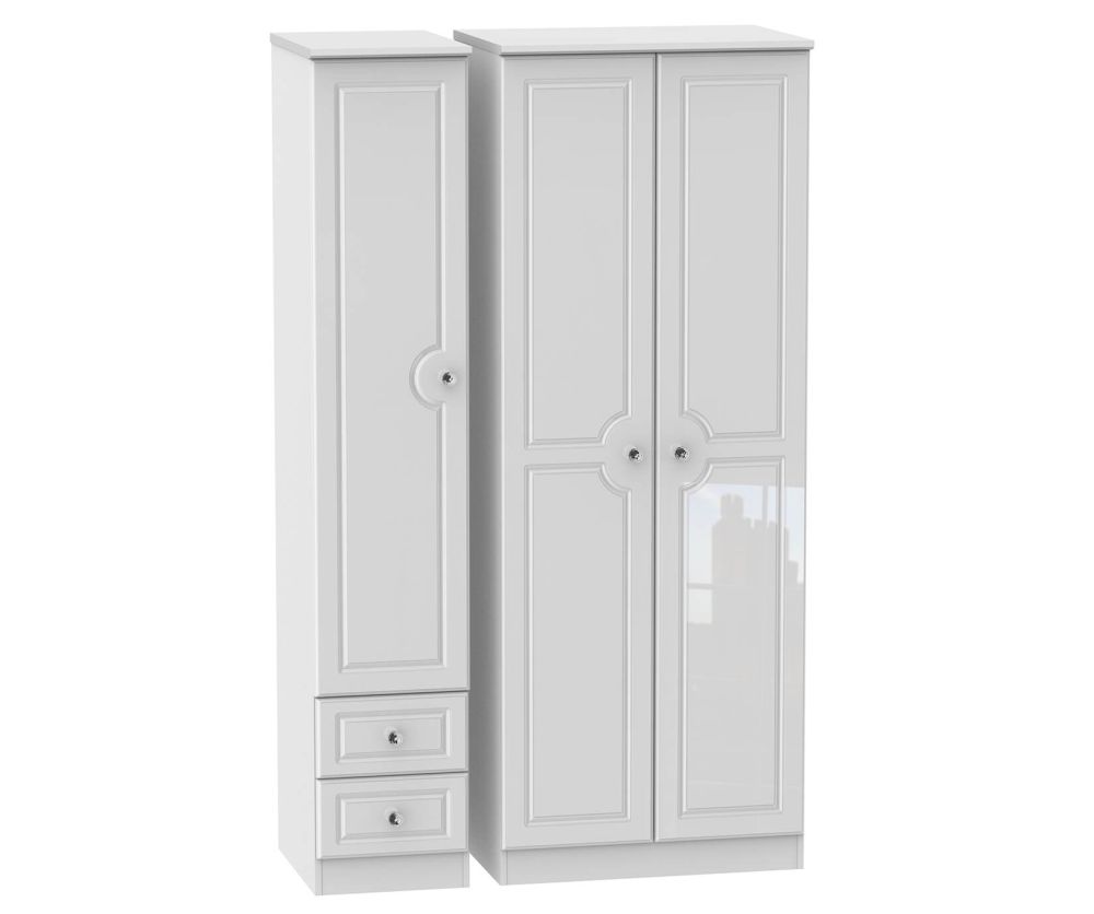 Welcome Furniture Balmoral Tall Triple Plain Wardrobe with 2 Drawer
