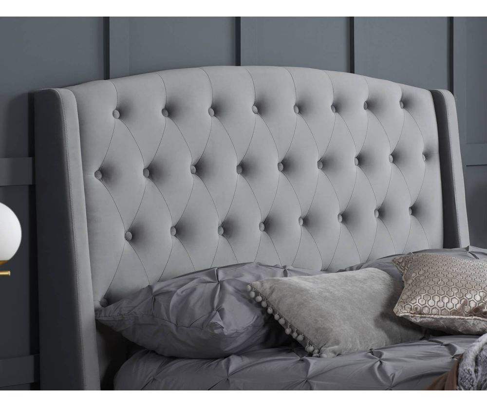 Birlea Furniture Balmoral Grey Velvet Fabric Bed Frame