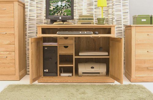 Baumhaus Mobel Oak Hidden Home Office Desk