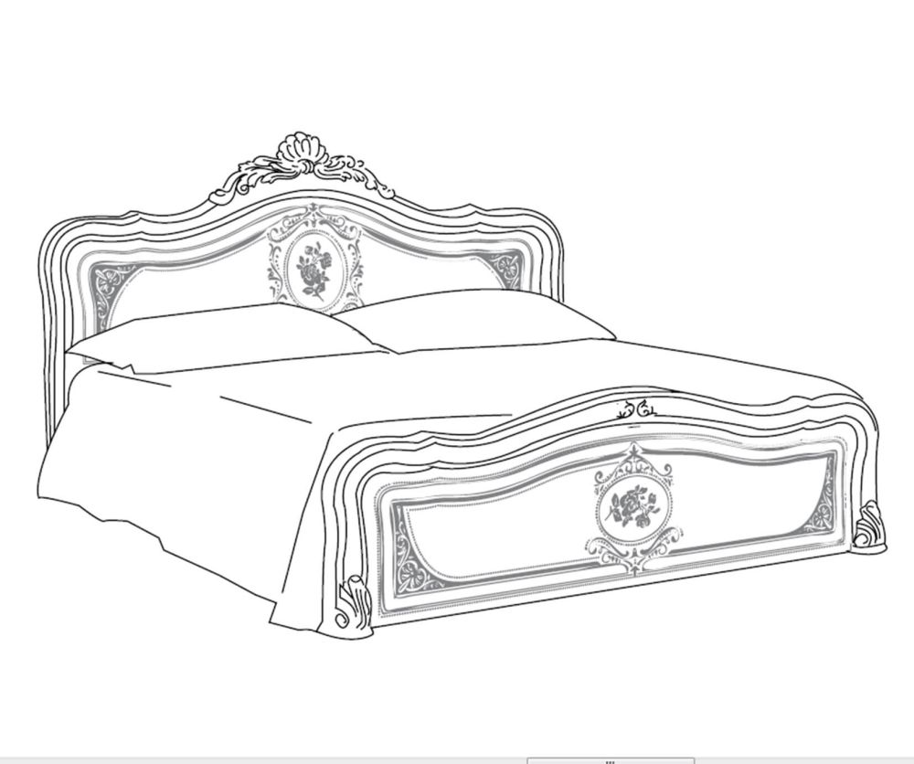 Tuttomobili Alice Black and Golden Finish Bed Frame