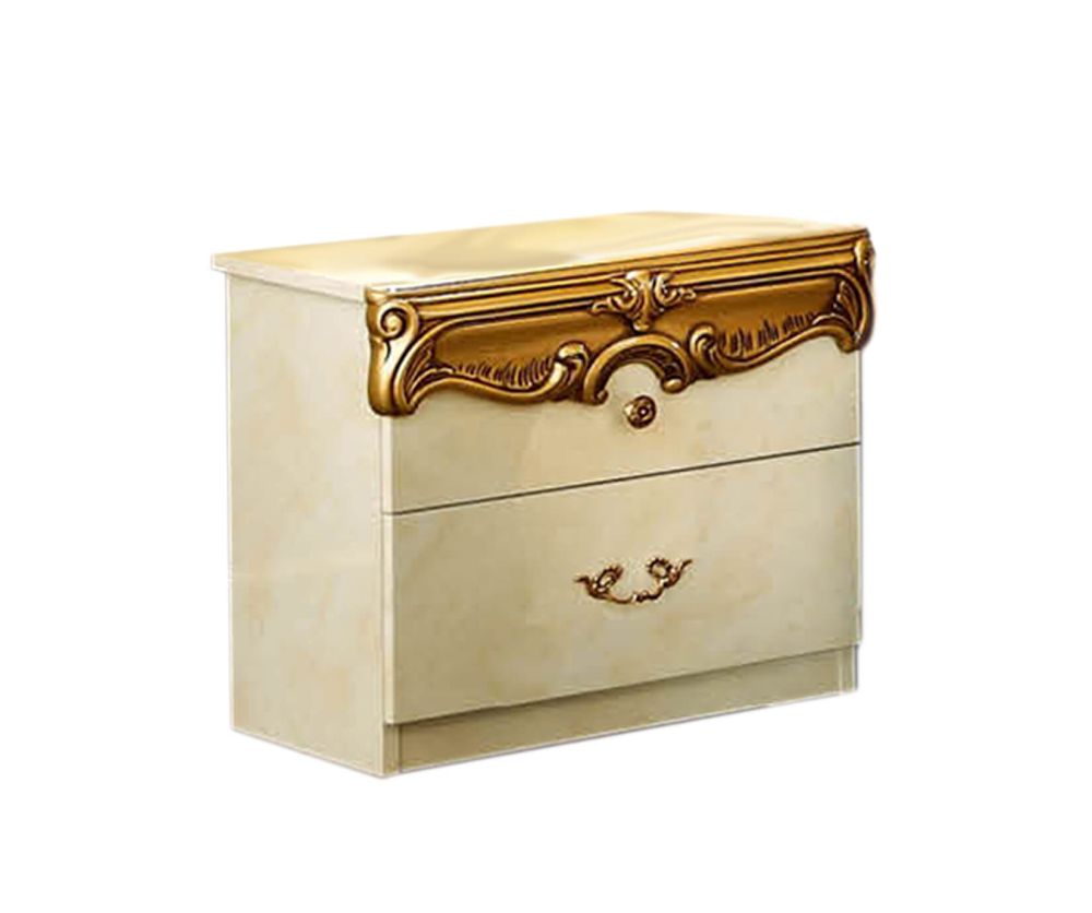 Camel Group Barocco Ivory with Gold Finish Italian Night Table