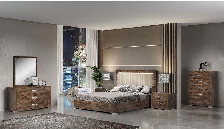 H2O Design Bella Rovere Monte Italian Bedroom Set with 4 Door Wardrobe