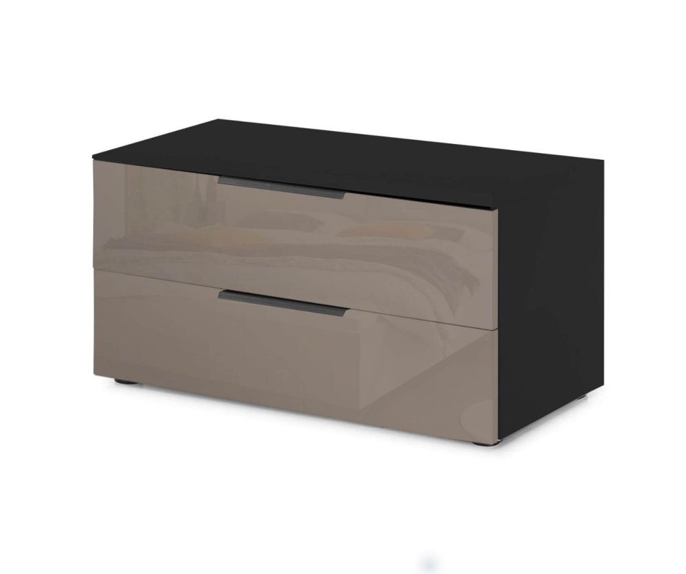 Staud Sinfonie Plus Fully Glazed 2 Drawer Bedside Table Furniture
