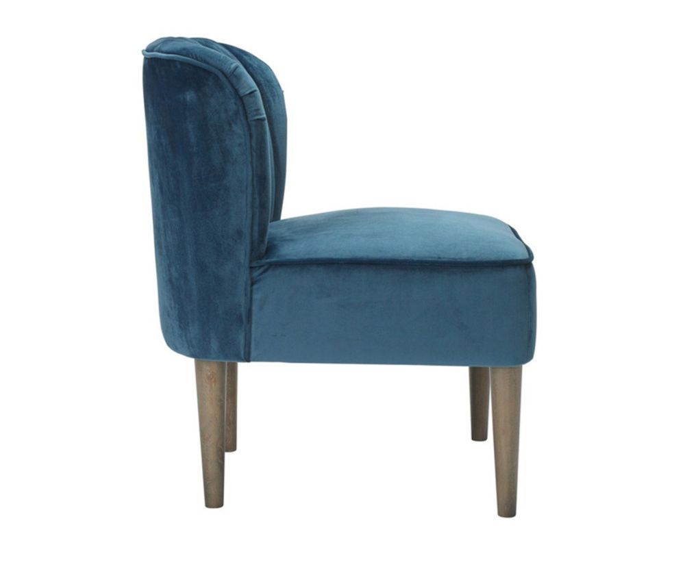 LPD Bella Midnight Blue Velvet Fabric Armchair