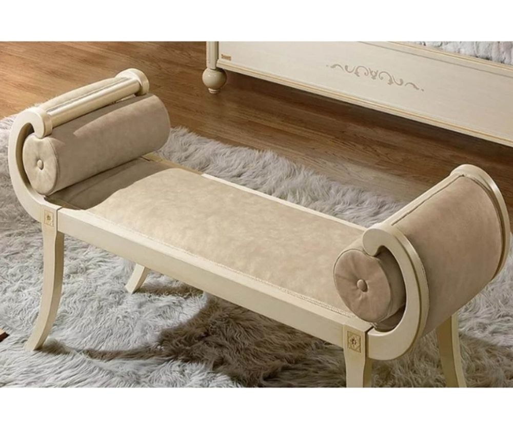 Camel Group Giotto Bianco Antico Fabric Bench