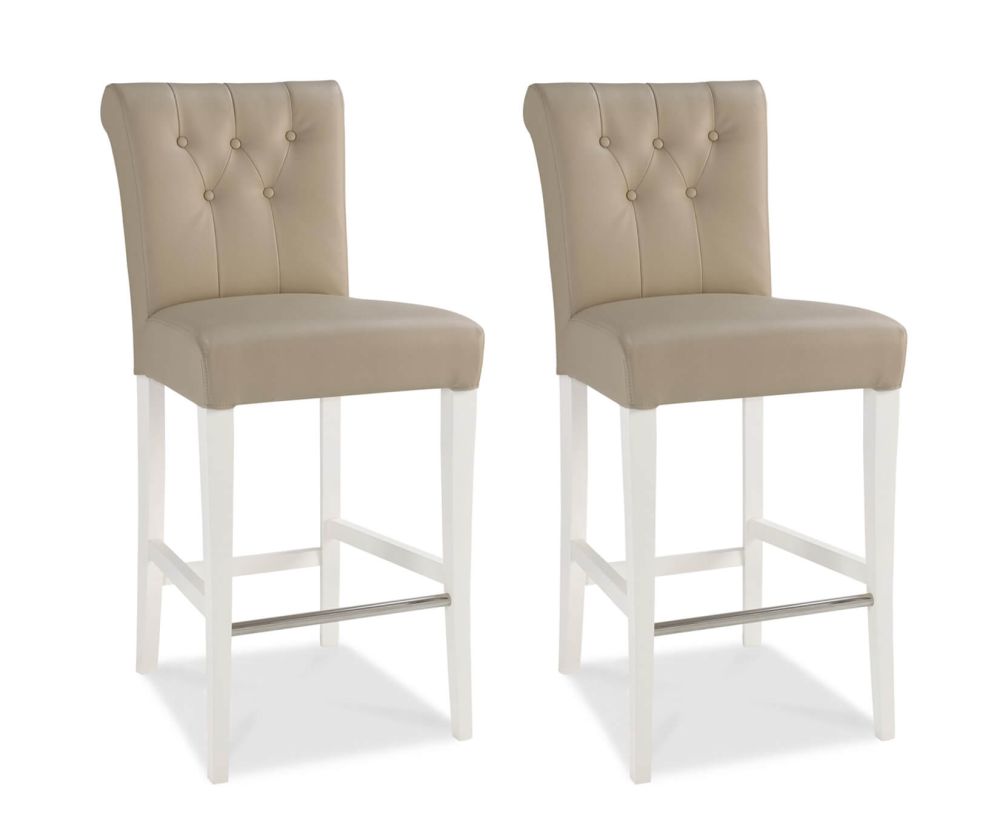 Bentley Designs Hampstead Two Tone Upholstered Bar Stool in Pair