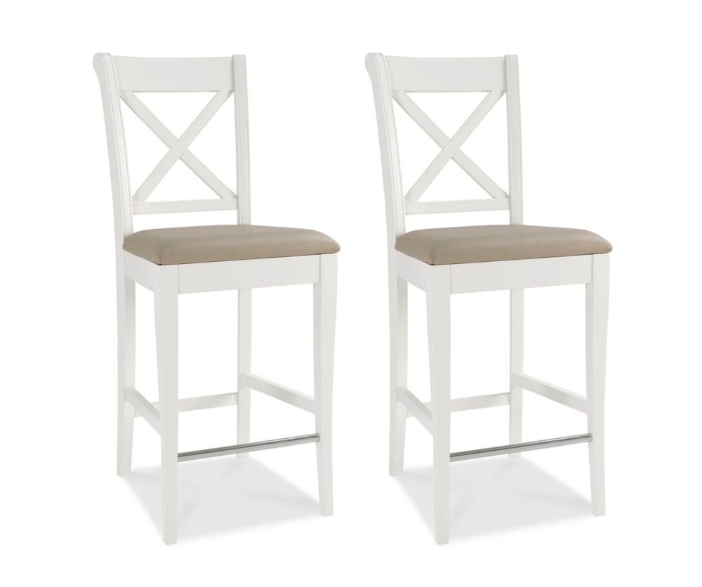 Bentley Designs Hampstead Two Tone X Back Bar Stool in Pair