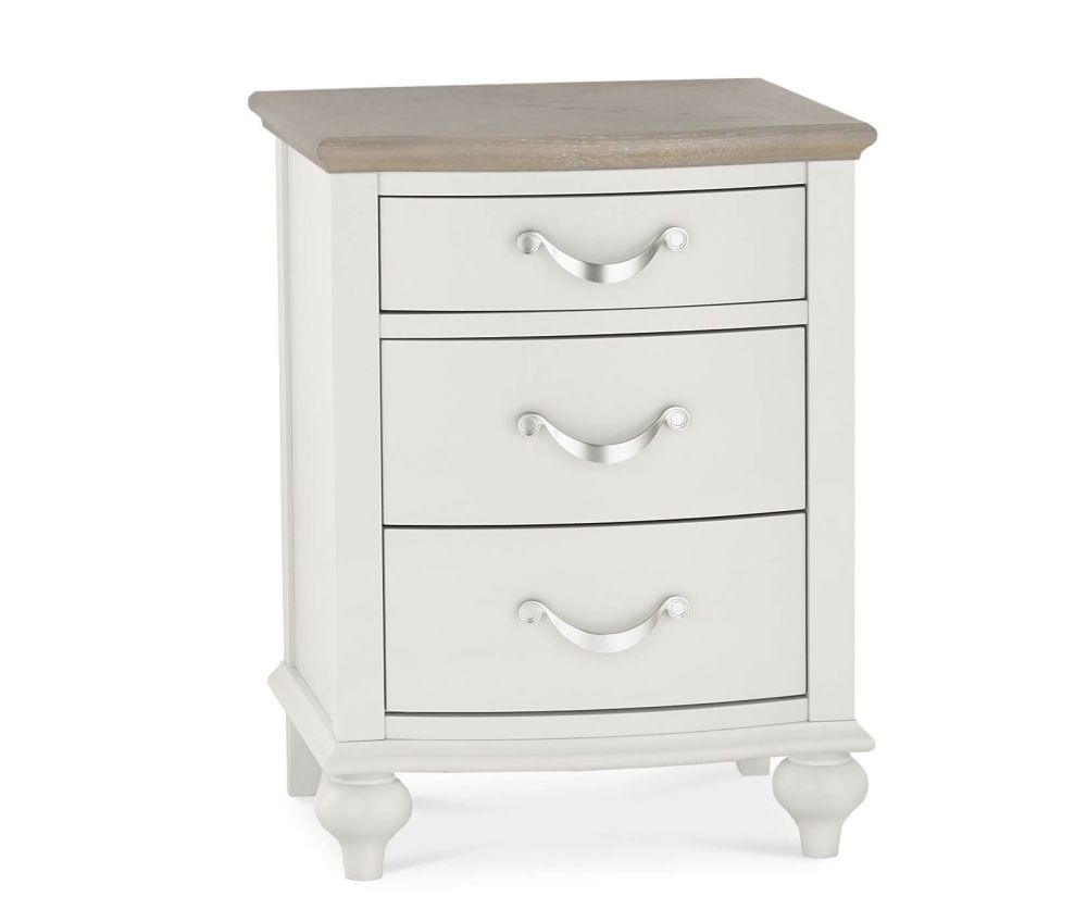 Bentley Designs Montreux Grey Washed Oak and Soft Grey 3 Drawer Night Stand