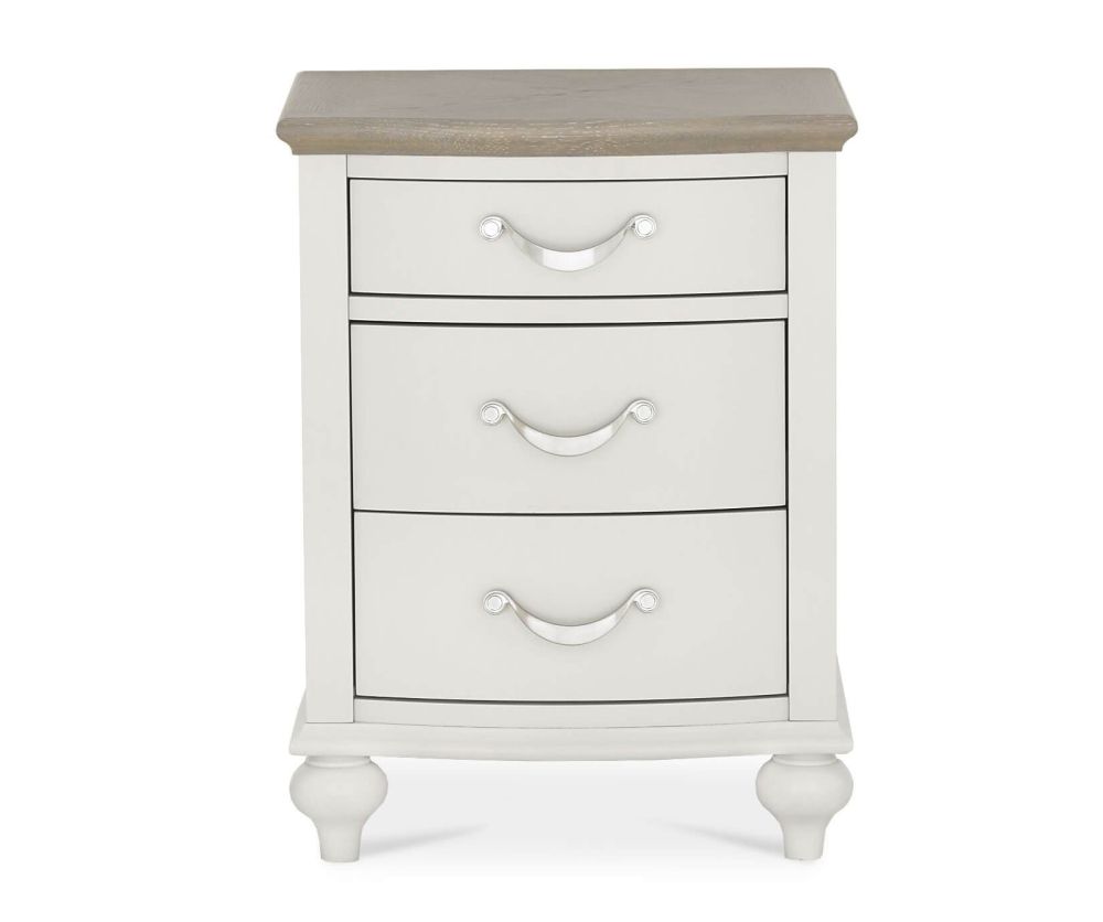 Bentley Designs Montreux Grey Washed Oak and Soft Grey 3 Drawer Night Stand